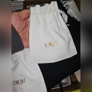 Dior White and Gold Pouch